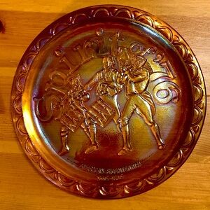 Carnival glass, Patriotic “Spirit of 1776-1976” Plate, EUC
